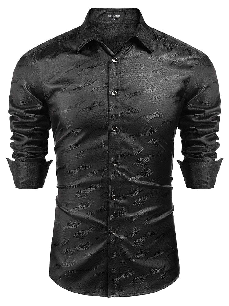 Luxury Dress Shirt (US Only) Shirts coofandy black S 