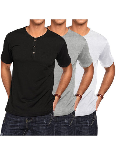 Classic Fit Cotton Shirts 3 Pack (US Only) Shirts coofandy Black/Grey/White S 