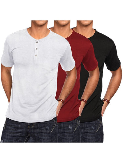 Classic Fit Cotton Shirts 3 Pack (US Only) Shirts coofandy White/Red/Black S 