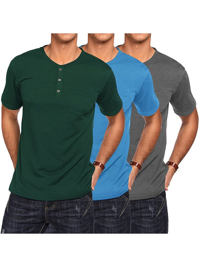 Classic Fit Cotton Shirts 3 Pack (US Only) Shirts coofandy Green/Blue/Grey S 