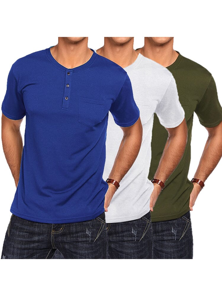 Classic Fit Cotton Shirts 3 Pack (US Only) Shirts coofandy Blue/White/Army Green S 