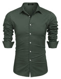 Muscle Fit Dress Shirts (US Only) Shirts coofandy Army Green S 