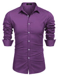 Muscle Fit Dress Shirts (US Only) Shirts coofandy Purple S 