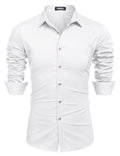 Muscle Fit Dress Shirts (US Only) Shirts coofandy White S 