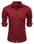 Muscle Fit Dress Shirts (US Only) Shirts coofandy Red S 