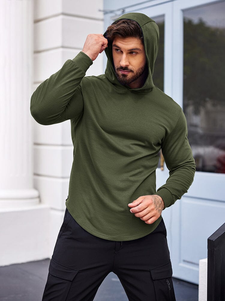 Workout Muscle Fit Cotton Blend Hoodie