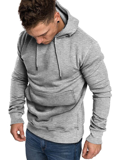 Casual Athletic Pullover Hoodie (US Only) Hoodies coofandy Light Grey S 