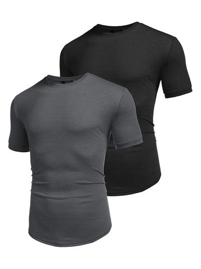 2-Pack Active Breathable T-Shirt (US Only) T-shirt coofandy Black/Dark Grey S 