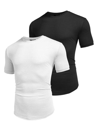 2-Pack Active Breathable T-Shirt (US Only) T-shirt coofandy White/Black S 