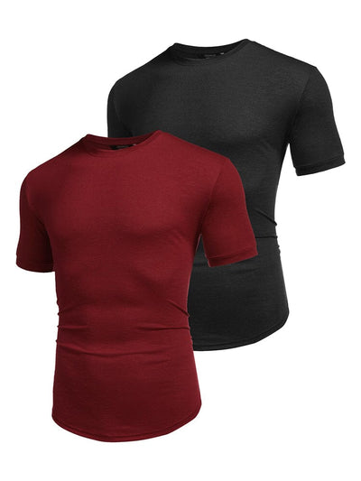 2-Pack Active Breathable T-Shirt (US Only) T-shirt coofandy Red/Black S 