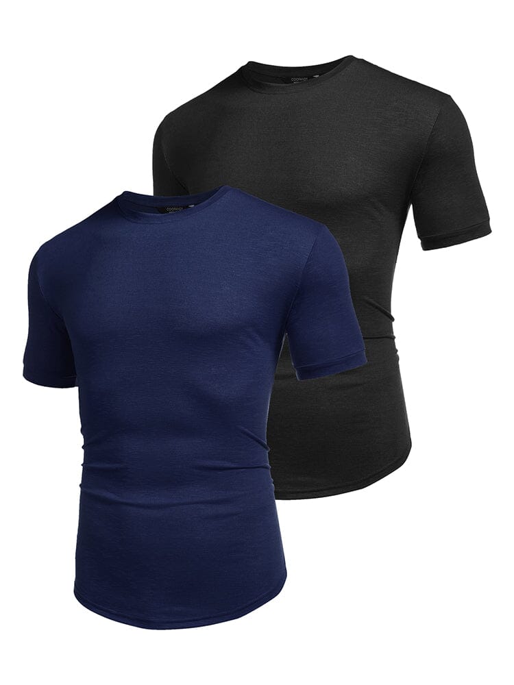 2-Pack Active Breathable T-Shirt (US Only) T-shirt coofandy Navy Blue/Black S 