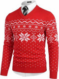 V Neck Dress Knit Sweater Long Sleeve Slim Fit Pullover (US Only)