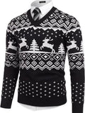 V Neck Dress Knit Sweater Long Sleeve Slim Fit Pullover (US Only)