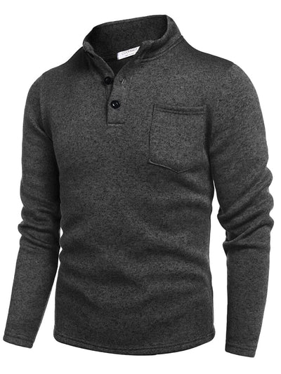 Thermal Fleece Henley Sweatshirt Shirts coofandy 