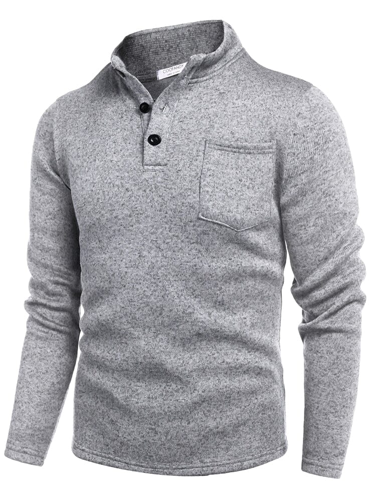 Thermal Fleece Henley Sweatshirt Shirts coofandy 