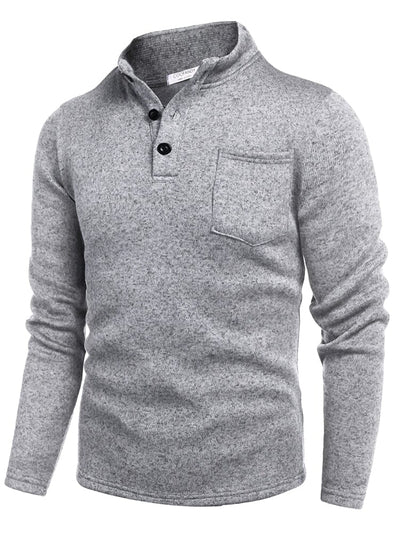 Thermal Fleece Henley Sweatshirt Shirts coofandy 