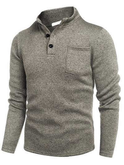 Thermal Fleece Henley Sweatshirt Shirts coofandy 