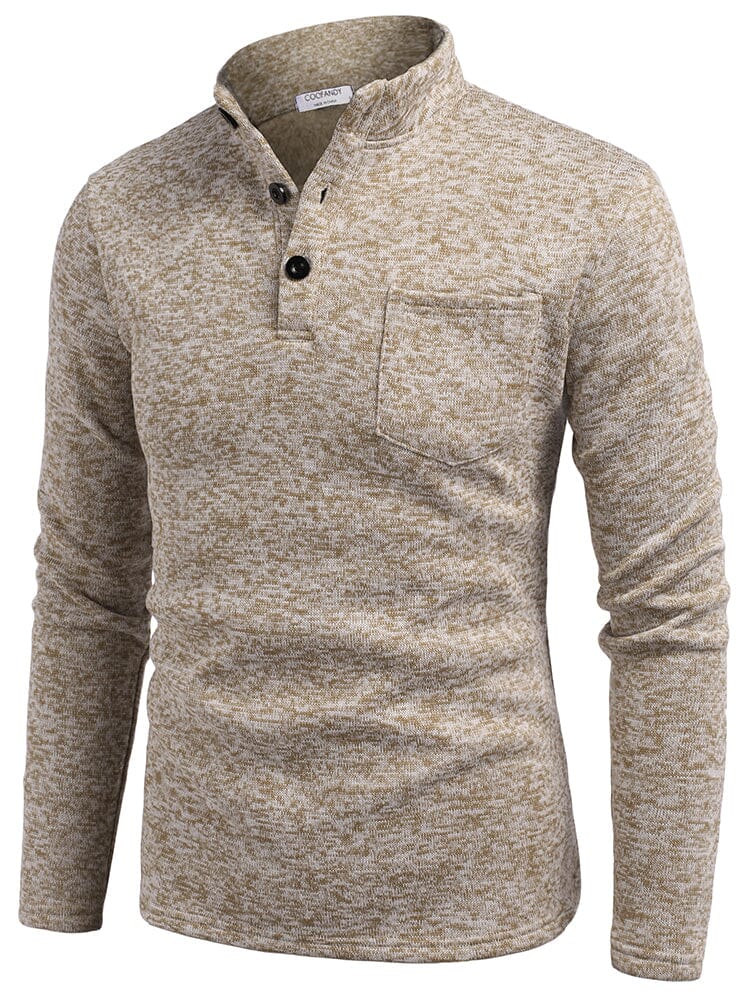 Thermal Fleece Henley Sweatshirt Shirts coofandy 