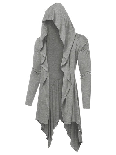 Casual Lightweight Hooded Cardigan (US Only) Cardigans coofandy Light Grey XS 