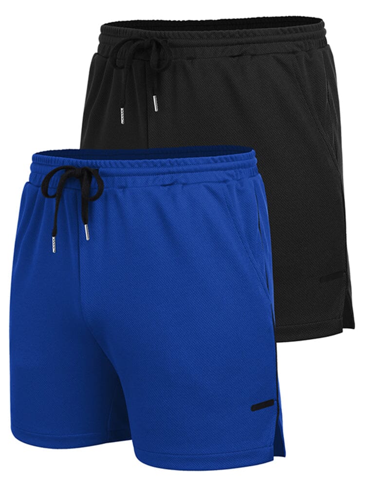 2-Piece Mesh Lightweight Workout Shorts (US Only) Shorts coofandy Blue/Black S 