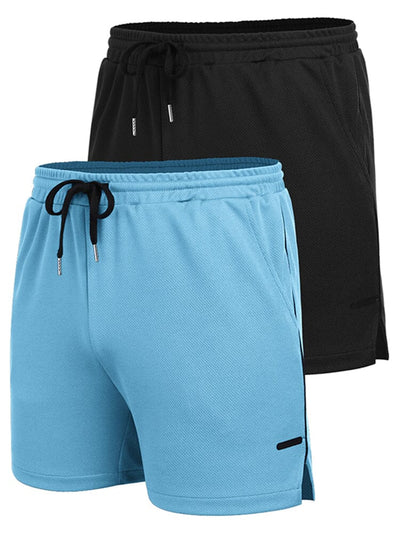 2-Piece Mesh Lightweight Workout Shorts (US Only) Shorts coofandy Clear Blue/Black S 