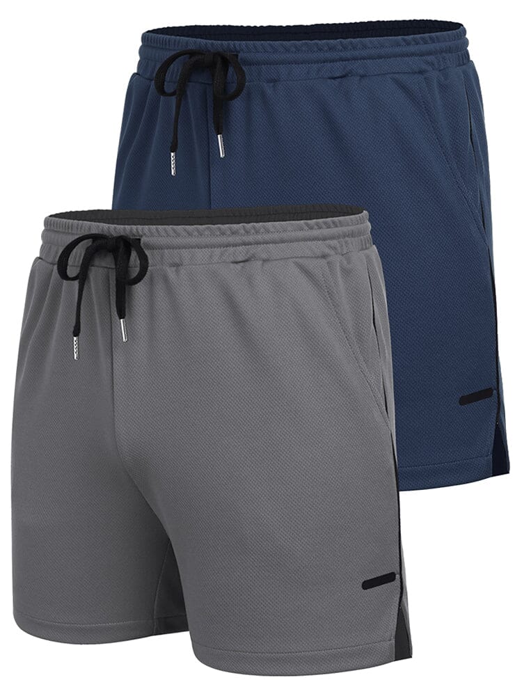 2-Piece Mesh Lightweight Workout Shorts (US Only) Shorts coofandy Dark Grey/Navy Blue S 
