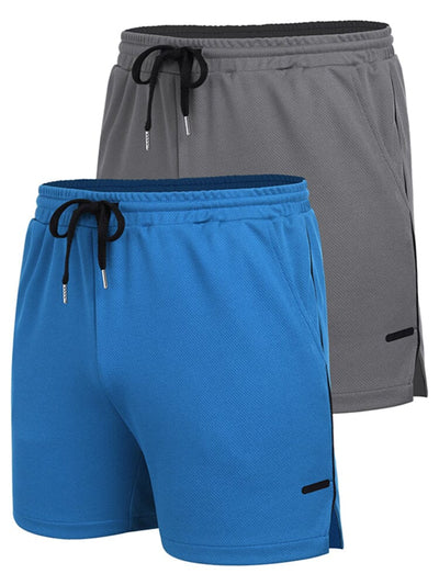 2-Piece Mesh Lightweight Workout Shorts (US Only) Shorts coofandy Sky Blue/Dark Grey S 