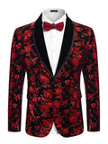 Floral Wedding Blazer (US Only) Blazer coofandy Red S 
