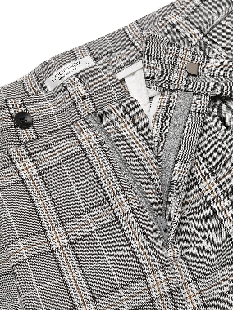 Casual Plaid Suit Pants (US Only) Pants coofandy 