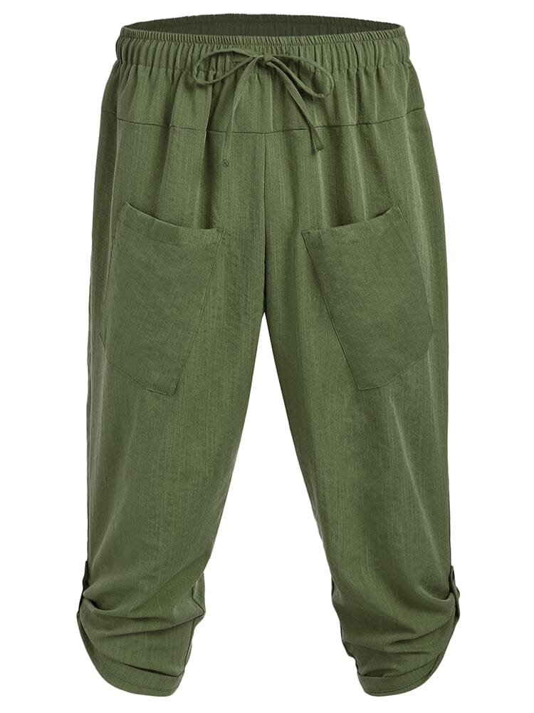 Linen Harem Beach Yoga Pants (US Only) Pants coofandy Army Green S 