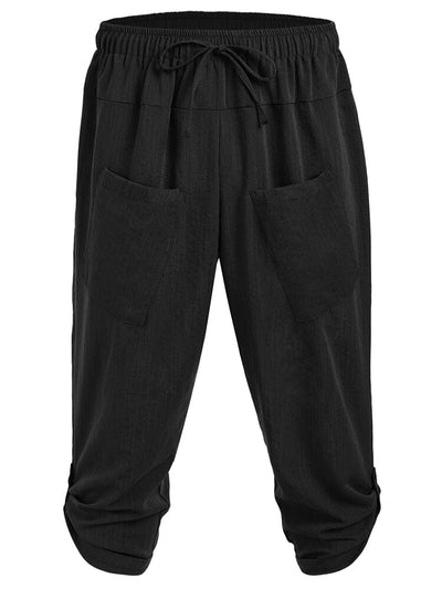 Linen Harem Beach Yoga Pants (US Only) Pants coofandy Black S 