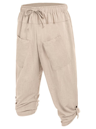 Linen Harem Beach Yoga Pants (US Only) Pants coofandy Khaki S 