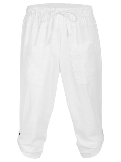 Linen Harem Beach Yoga Pants (US Only) Pants coofandy White S 