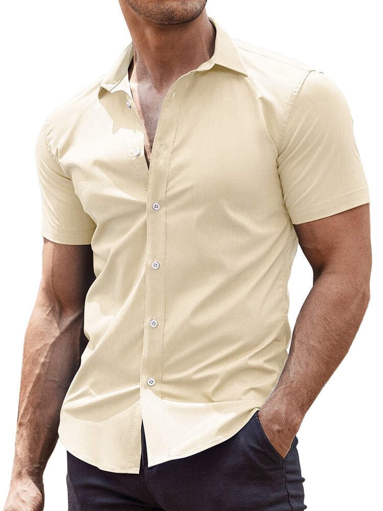 Muscle Fit Shirts (US Only) Shirts coofandy Beige S 