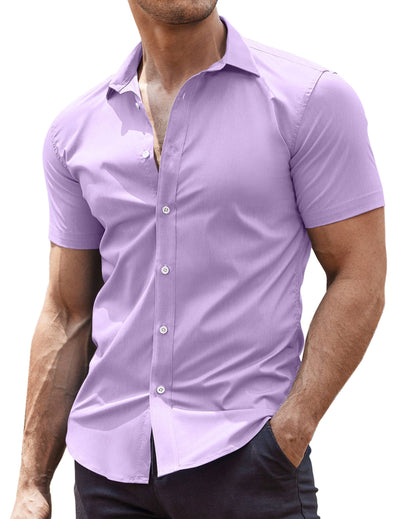 Muscle Fit Shirts (US Only) Shirts coofandy Light Purple S 