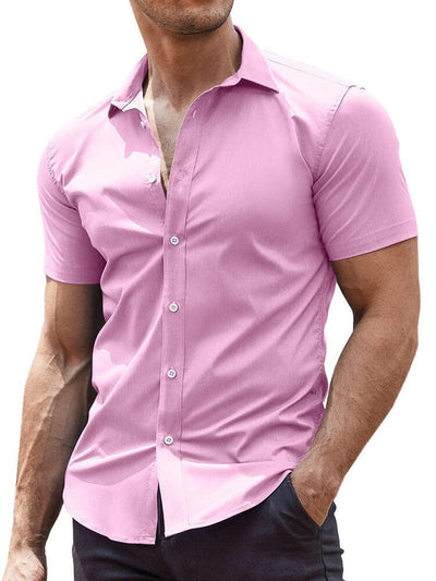 Muscle Fit Shirts (US Only) Shirts coofandy Pink S 