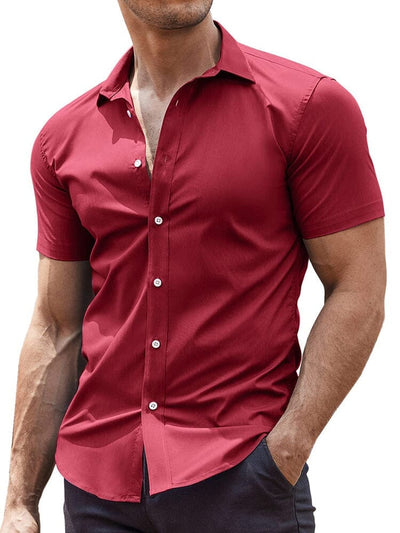 Muscle Fit Shirts (US Only) Shirts coofandy Red S 