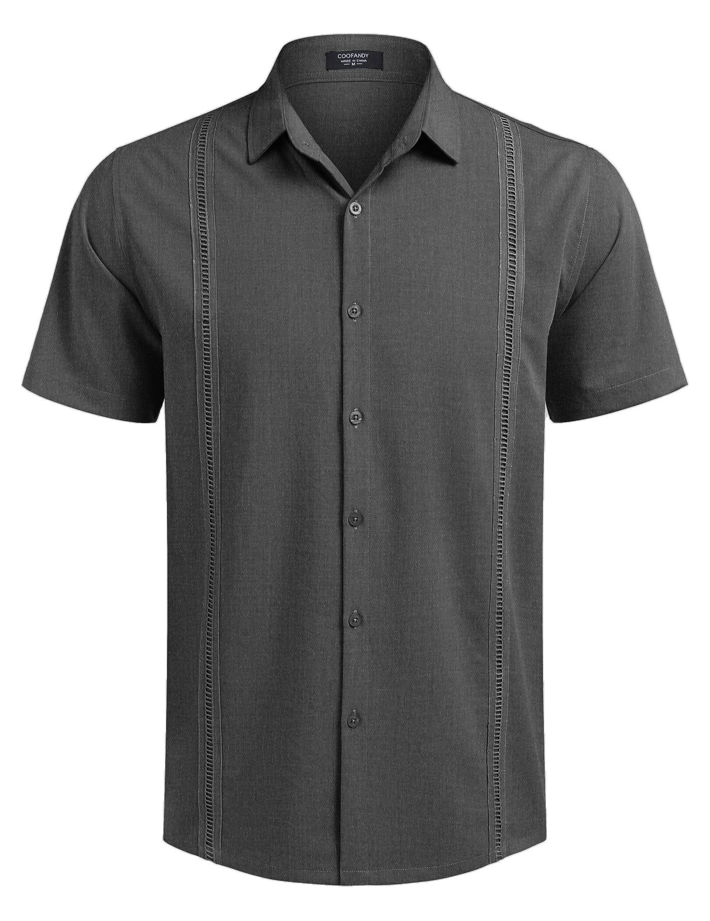 Cuban Short Sleeve Shirt (US Only) Shirts coofandy Dark Grey S 