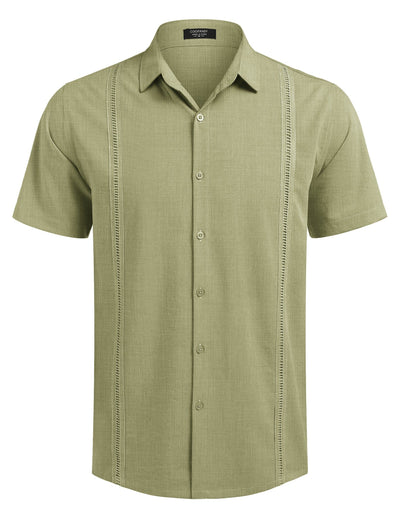 Cuban Short Sleeve Shirt (US Only) Shirts coofandy Light Green S 