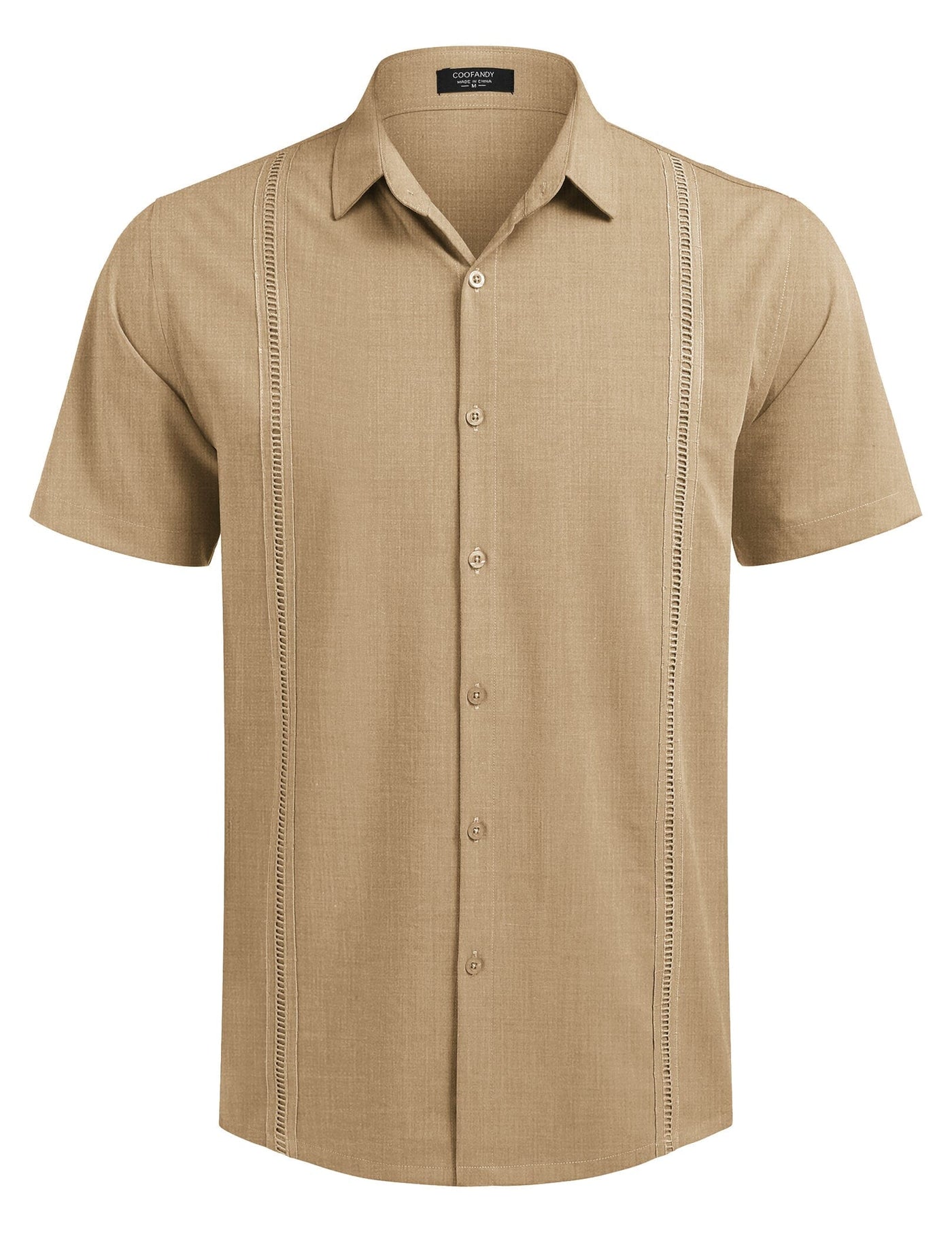 Cuban Short Sleeve Shirt (US Only) Shirts coofandy Khaki S 