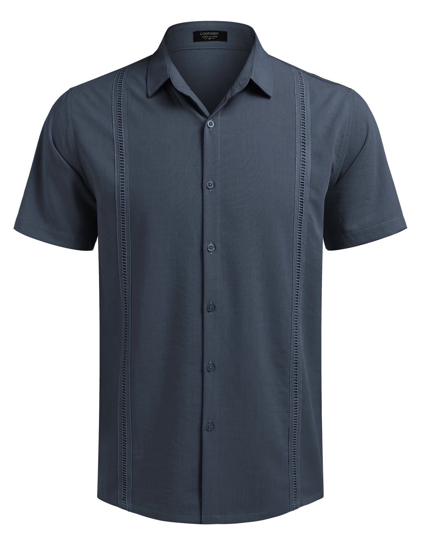 Cuban Short Sleeve Shirt (US Only) Shirts coofandy Navy Blue S 