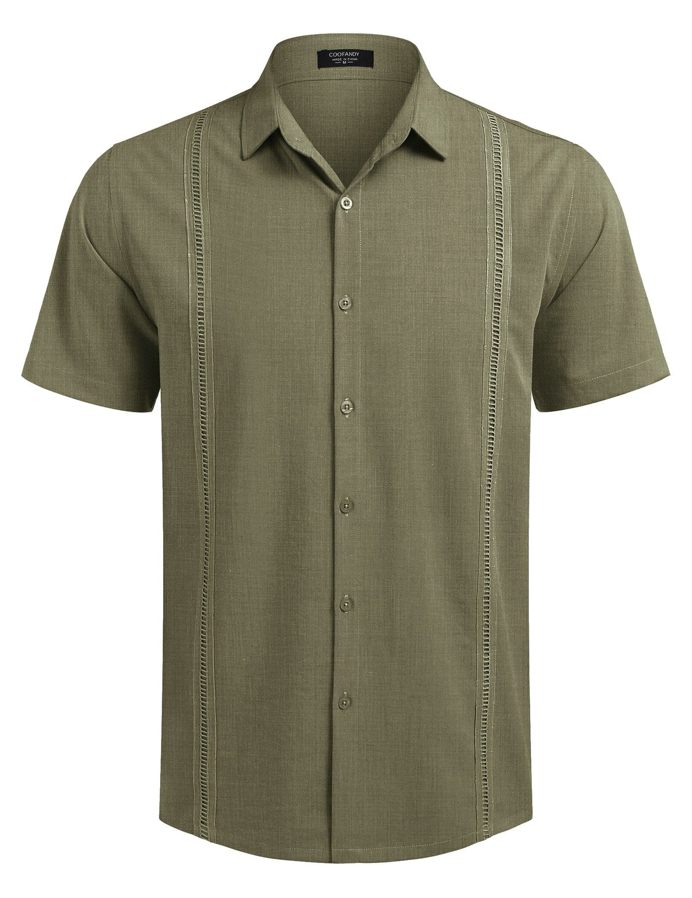 Cuban Short Sleeve Shirt (US Only) Shirts coofandy Army Green S 