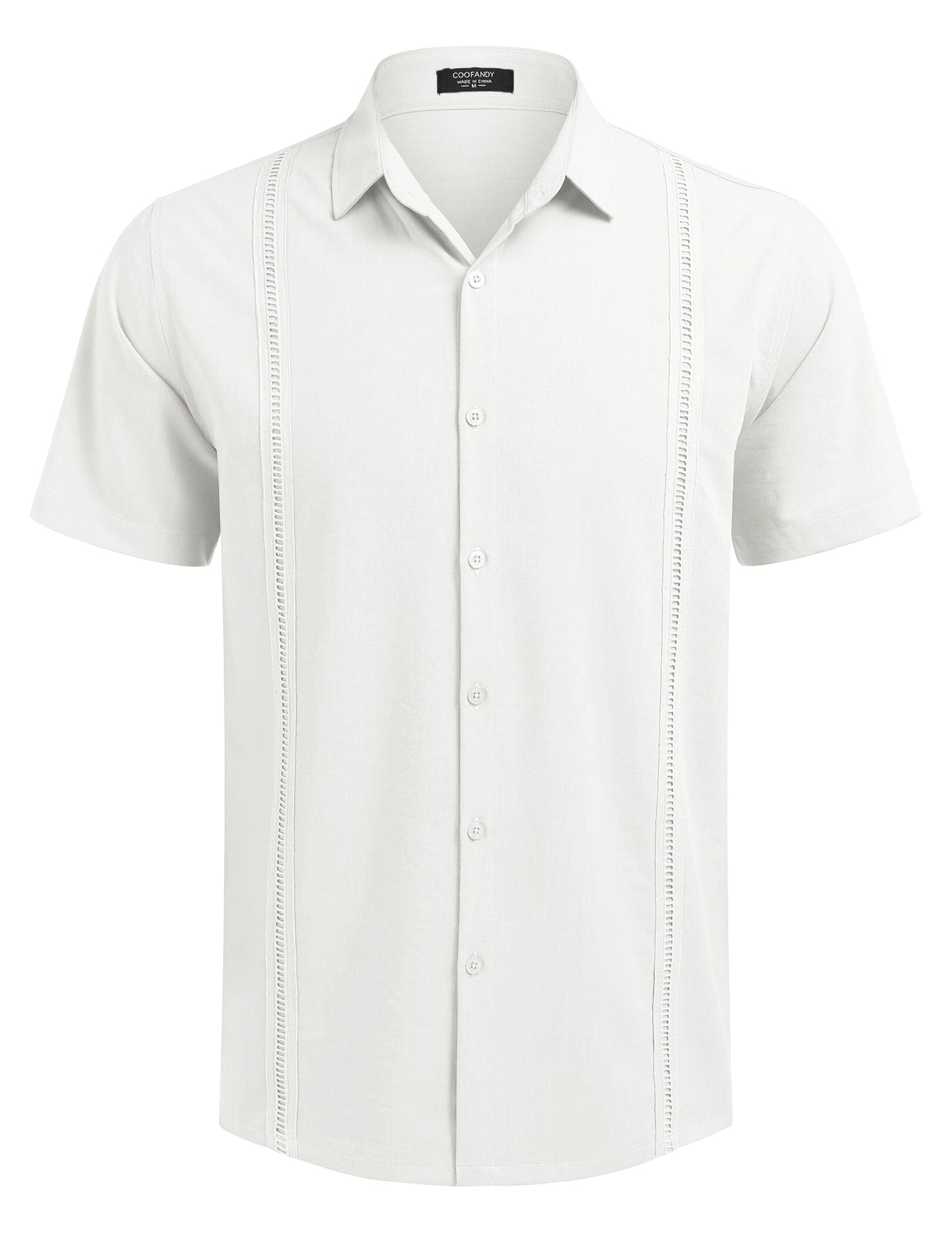 Cuban Short Sleeve Shirt (US Only) Shirts coofandy White S 