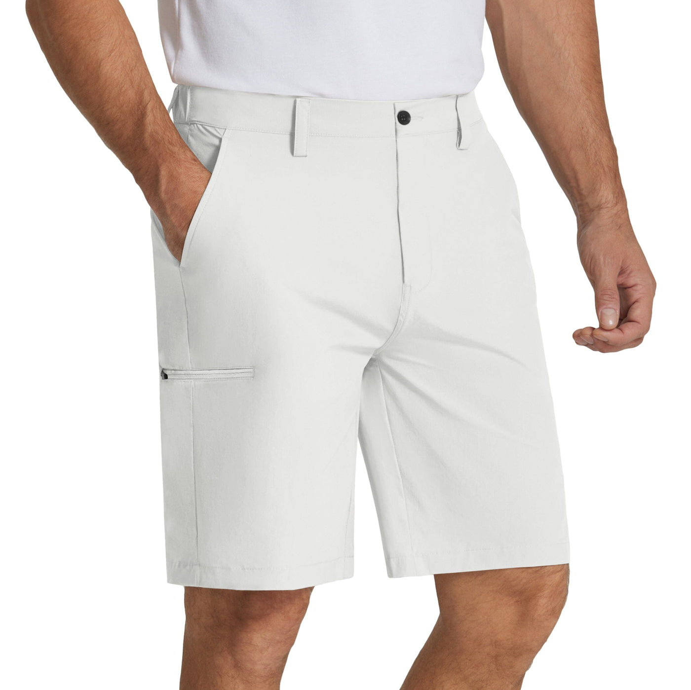 Casual Quick Dry Cargo Shorts (US Only) Shorts coofandy White S 