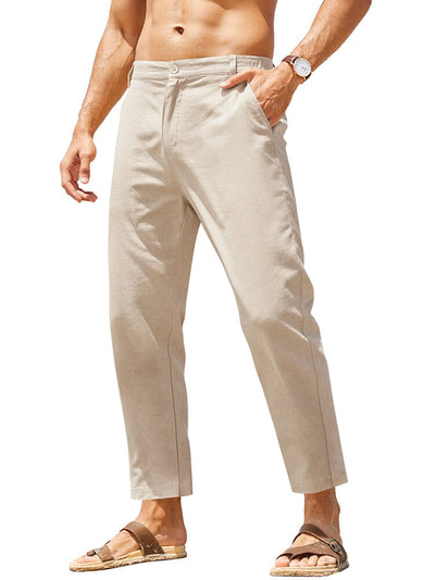Classic Breathable Linen Pants (US Only) Pants coofandy Beige S 