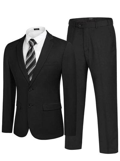 Classic 2-Piece Dress Suit (US Only) Suit Set coofandy Black S 
