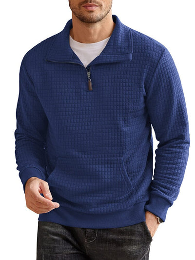 Casual Waffle Pullover Sweatshirt (US Only) Shirts coofandy Blue S 