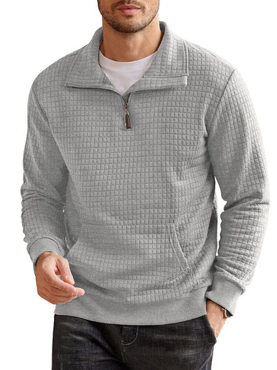 Casual Waffle Pullover Sweatshirt (US Only) Shirts coofandy Light Grey S 