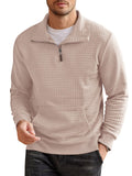 Casual Waffle Pullover Sweatshirt (US Only) Shirts coofandy Beige S 