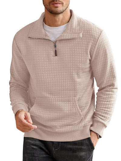 Casual Waffle Pullover Sweatshirt (US Only) Shirts coofandy Beige S 